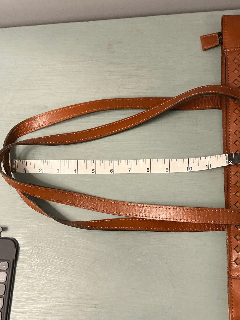 Patricia Nash Cognac Laser-Cut Varsi Tote - Picture 15 of 16